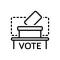 Black line icon for Vote Where, ballot box and referendum