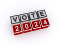 Vote 2024 word block on white
