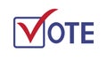 Vote word with checkmark symbols, Check mark icon, Political template elections campaign logo Royalty Free Stock Photo