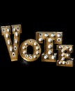 Vote word in marquee lights