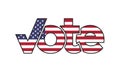 Vote word shape usa flag Royalty Free Stock Photo