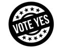 Vote yes stamp on white
