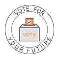 VOTE FOR YOUR FUTURE text in Round shape Royalty Free Stock Photo