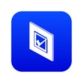 Voted sign icon blue vector