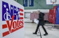 A voter casts a ballot in Manchester, N.H., on the day of the New Hampshire presidential primary.