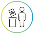 voter in elections icon, person and ballot box Royalty Free Stock Photo