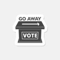 Voter suppression and vote disenfranchisement to influence sticker icon Royalty Free Stock Photo