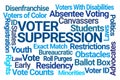 Voter Suppression Word Cloud Royalty Free Stock Photo