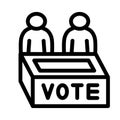 Voters Vector Thick Line Icon For Personal And Commercial Use