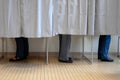 Voters voting in polling booths Royalty Free Stock Photo