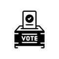 Black solid icon for Votes, voting and election