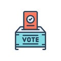 Color illustration icon for Votes, voting and vote