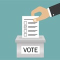 Voting Ballot box Candidate elections Presidential elections. Do the choice. Vector illustration