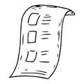 Voting ballot, form, list icon. Vector illustration of ballot paper. Blank, document, sheet of paper with text