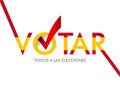 Voting banner vector design. The word vote is written in Spanish. layout Elections icons.