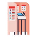 Voting booth with modern automated secure electronic voting machine booths of salmon color Royalty Free Stock Photo