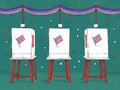 Voting booths at pollins places for American Election Royalty Free Stock Photo