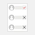 Ballot paper for election of various candidates