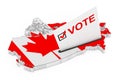 Voting in Canada Concept. Voting Card Half Inserted in Ballot Bo Royalty Free Stock Photo