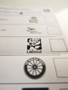 Voting card with Labour logo Royalty Free Stock Photo