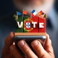 voting concept, early elections, country in political crisis, ruler, electoral Portugal, political concept, social problems