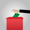 Voting concept in elections - vector images, ballot boxes and paper