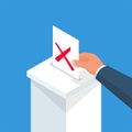 Voting concept. Vector illustration isometric design. Makes choice. Royalty Free Stock Photo