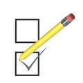 Voting concept with yellow pencil