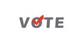 Voting elect symbol in flat. Checkmark right symbol tick sign. Political vector banner. Patriotic concept Royalty Free Stock Photo
