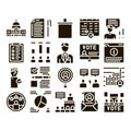 Voting And Election Glyph Set Vector