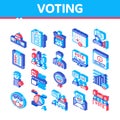Voting And Election Isometric Icons Set Vector