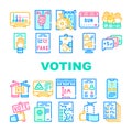 Voting And Elections Collection Icons Set Vector