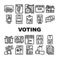 Voting And Elections Collection Icons Set Vector