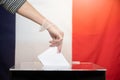 Voting on elections in france. Elections during the pandemic. Royalty Free Stock Photo