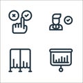 voting elections line icons. linear set. quality vector line set such as chart, voting, man