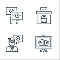 voting elections line icons. linear set. quality vector line set such as rating, politician, ballot box