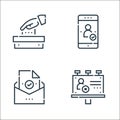 voting elections line icons. linear set. quality vector line set such as voting, mail, smartphone