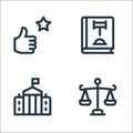 voting elections line icons. linear set. quality vector line set such as balance, government, regulation