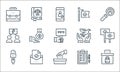 voting elections line icons. linear set. quality vector line set such as ballot box, voting, microphone, form, mail, debate, peace