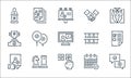 voting elections line icons. linear set. quality vector line set such as chat, vote, like, calendar, strategy, winner, garlands,