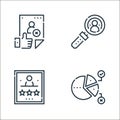 voting elections line icons. linear set. quality vector line set such as pie chart, rate, search