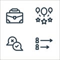 voting elections line icons. linear set. quality vector line set such as recount, chat, balloons
