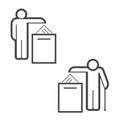 Voting in elections. Young voter and old voter. Infographics of voting by age. Ballot boxe vector icon