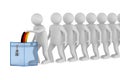 Voting in Germany on white background. Isolated 3D illustration