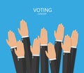 Voting hand. Flat design, illustration