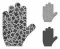 Voting hand Mosaic Icon of Rugged Items