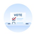 Voting icon. Election day. Ballot paper Royalty Free Stock Photo