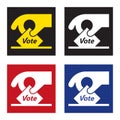 Voting icon / sign - hand holding a voting slip