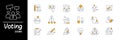 Voting Icons. Vector Editable Stroke. Royalty Free Stock Photo