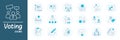 Voting Icons. Vector Editable Stroke. Royalty Free Stock Photo